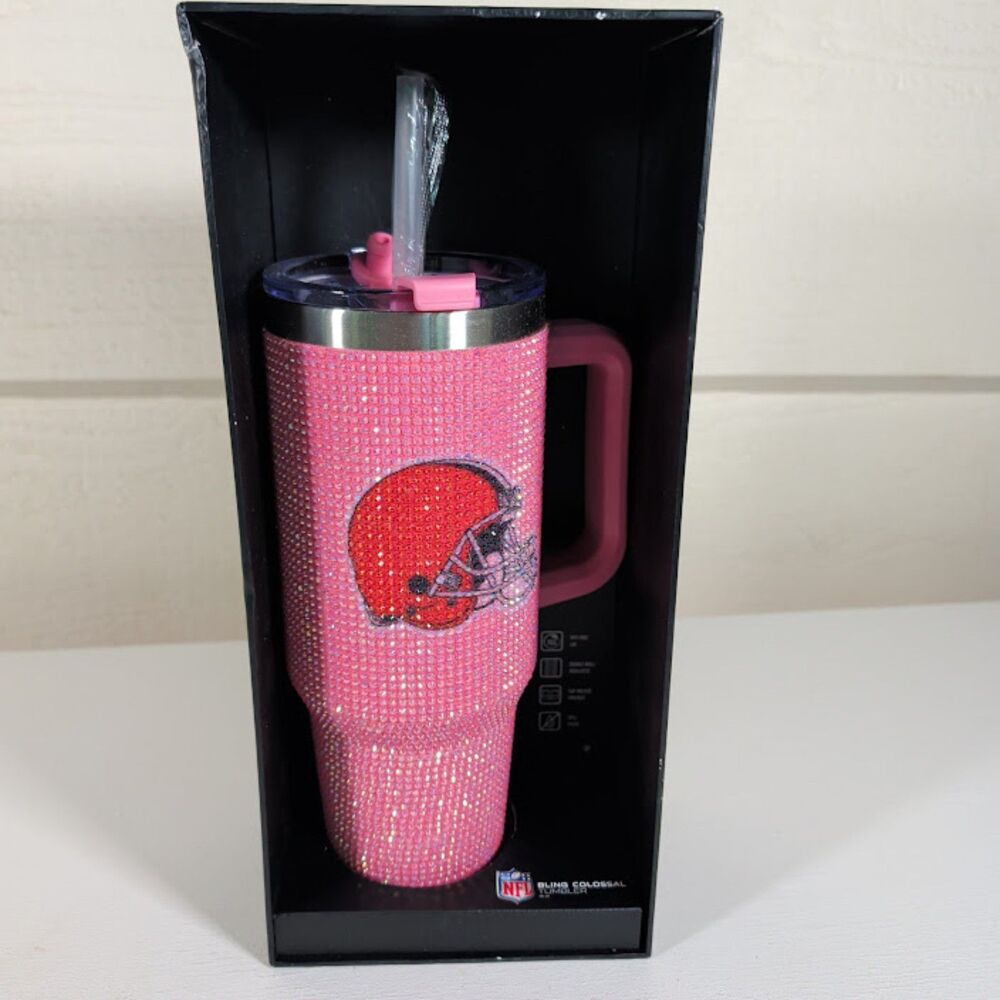 Memory Co NFL Cleveland Browns Pink Bling  New in the BoxColossal 40oz Tumbler